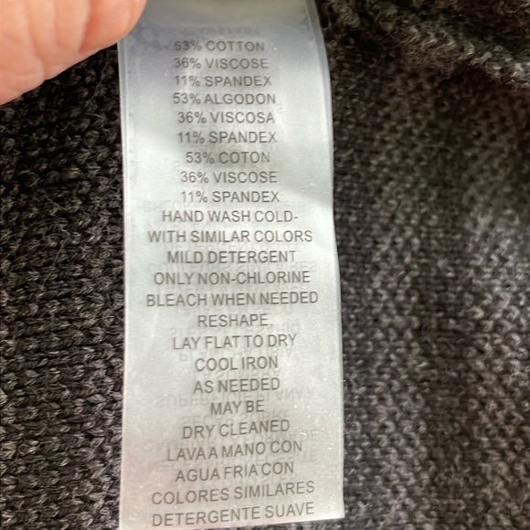 Vince Camuto Black And Grey Cotton Blend Fitted/Flare Midi Dress, Size L - Picture 11 of 14